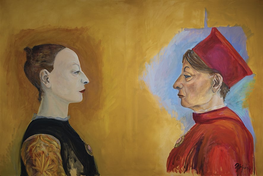 Pictured: Lia Bagrationi, Double Self Portraits (After Piero della Francesca), oil on canvas, 2025. Photo: Giorgi Shengelia
